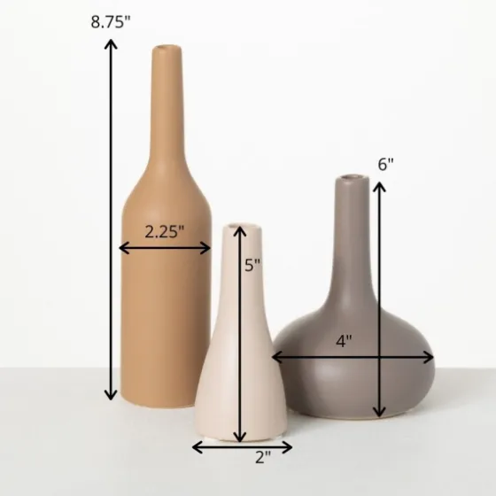 Warm Matte Ceramic Bud Vases, Set Of 3-Kirkland's Home Cheap