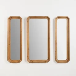 Warm Wood Inset Mirrors, Set Of 3-Kirkland's Home Best Sale