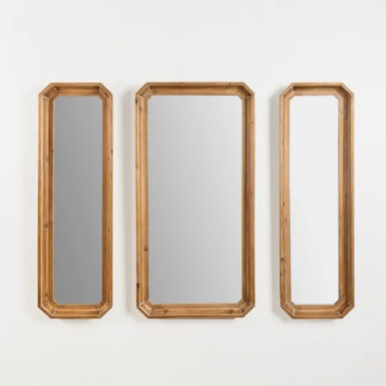 Warm Wood Inset Mirrors, Set Of 3-Kirkland's Home Best Sale
