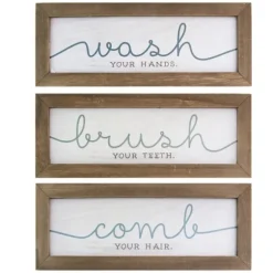 Wash Brush Comb Framed Wall Plaques, Set Of 3-Kirkland's Home Flash Sale