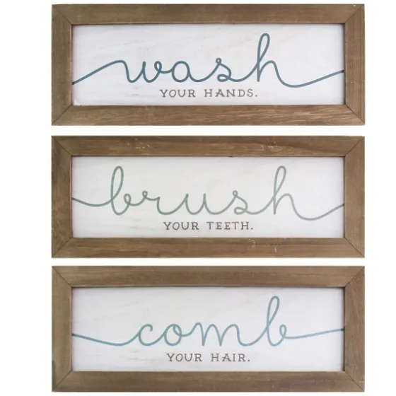 Wash Brush Comb Framed Wall Plaques, Set Of 3-Kirkland's Home Flash Sale