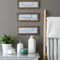 Wash Brush Comb Framed Wall Plaques, Set Of 3-Kirkland's Home Flash Sale