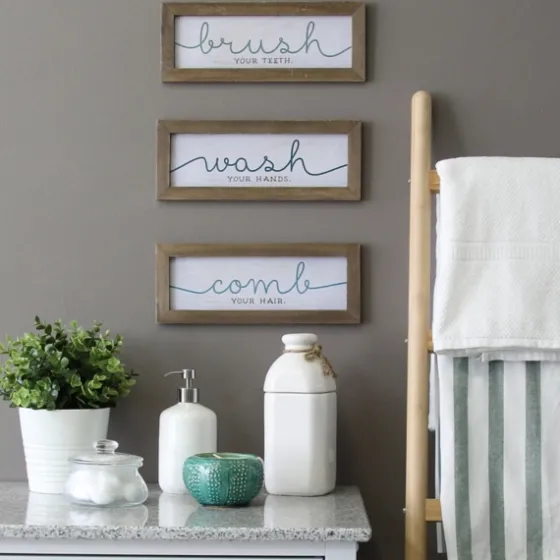 Wash Brush Comb Framed Wall Plaques, Set Of 3-Kirkland's Home Flash Sale