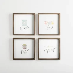 Wash Dry Fold Wall Plaques, Set Of 4-Kirkland's Home Cheap