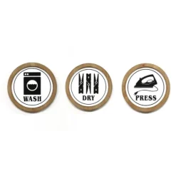 Wash Dry Press Round Framed Wall Plaques, Set Of 3-Kirkland's Home Shop