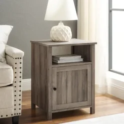 Wash Grooved Door Side Table-Kirkland's Home Sale