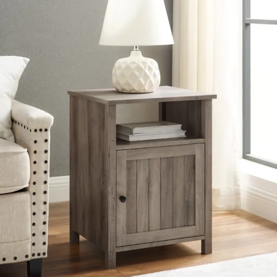 Wash Grooved Door Side Table-Kirkland's Home Sale