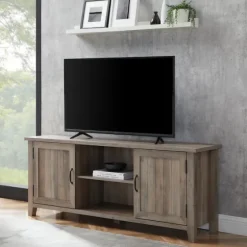 Wash Grooved Door Tv Stand-Kirkland's Home Sale