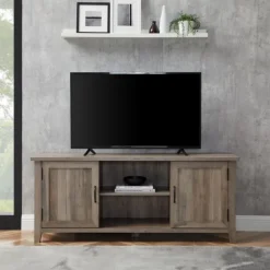 Wash Grooved Door Tv Stand-Kirkland's Home Sale