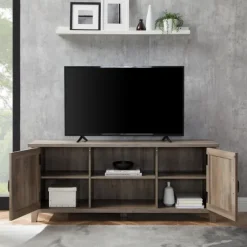 Wash Grooved Door Tv Stand-Kirkland's Home Sale