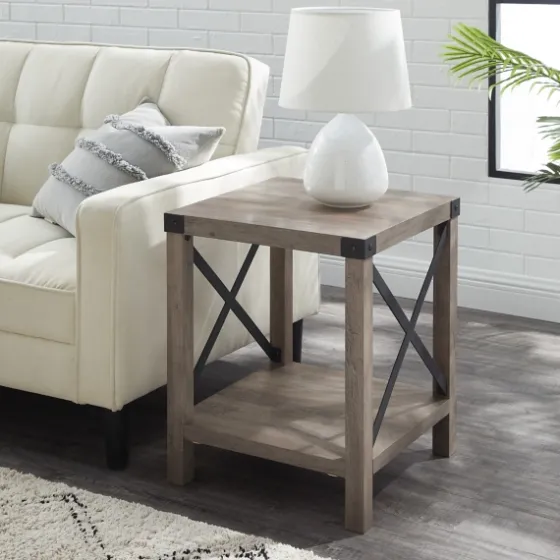 Wash Industrial X-Frame Accent Table-Kirkland's Home Flash Sale