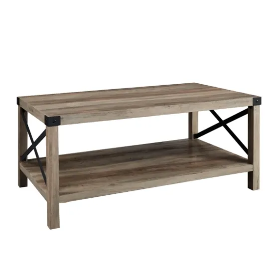 Wash Industrial X-Frame Coffee Table-Kirkland's Home Flash Sale