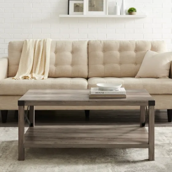 Wash Industrial X-Frame Coffee Table-Kirkland's Home Flash Sale