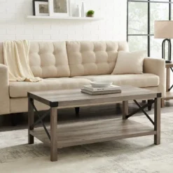 Wash Industrial X-Frame Coffee Table-Kirkland's Home Flash Sale