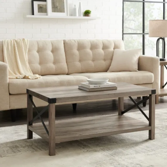 Wash Industrial X-Frame Coffee Table-Kirkland's Home Flash Sale