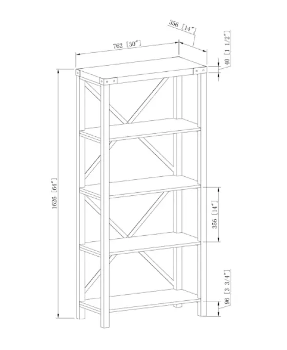 Wash Metal X Frame Back Bookshelf-Kirkland's Home Cheap