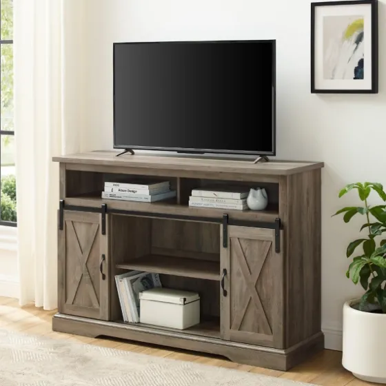 Wash Sliding Barn Door Highboy Tv Stand-Kirkland's Home Outlet