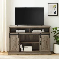 Wash Sliding Barn Door Highboy Tv Stand-Kirkland's Home Outlet