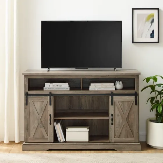 Wash Sliding Barn Door Highboy Tv Stand-Kirkland's Home Outlet
