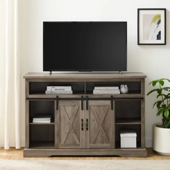 Wash Sliding Barn Door Highboy Tv Stand-Kirkland's Home Outlet