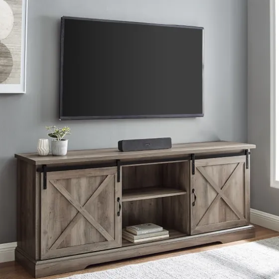 Wash Sliding Barn Door Tv Stand-Kirkland's Home Store