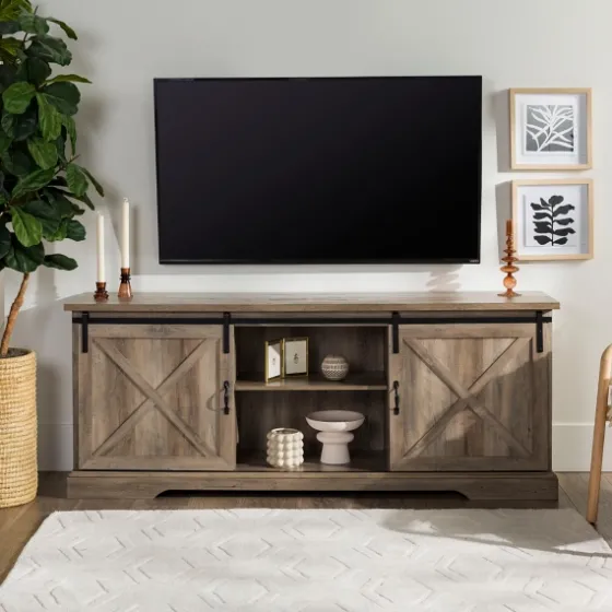 Wash Sliding Barn Door Tv Stand-Kirkland's Home Store