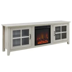 Wash Windowpane Fireplace Cabinet-Kirkland's Home Online