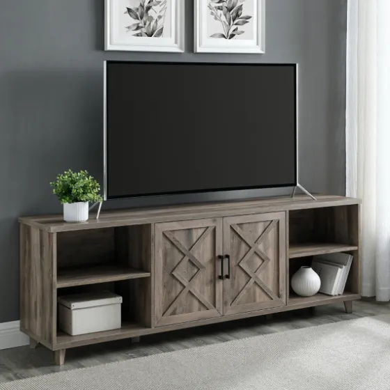 Wash Wood Helix Open Shelf Tv Stand-Kirkland's Home Discount