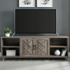 Wash Wood Helix Open Shelf Tv Stand-Kirkland's Home Discount