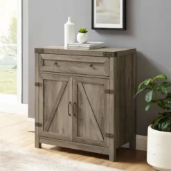 Wash Wooden And Metal Barn Door Cabinet-Kirkland's Home Best Sale