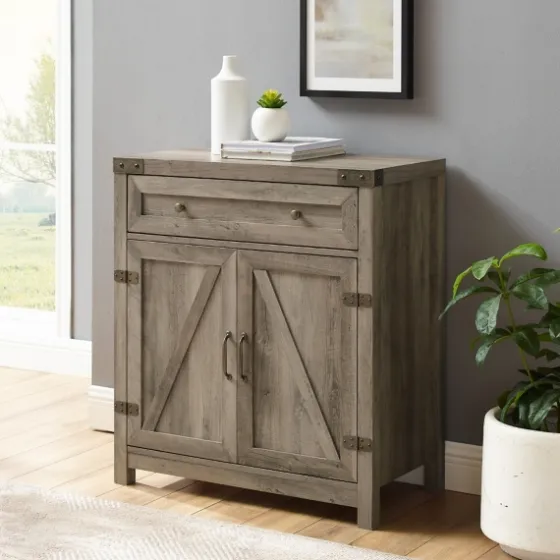 Wash Wooden And Metal Barn Door Cabinet-Kirkland's Home Best Sale
