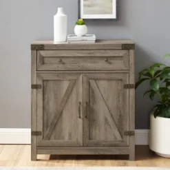 Wash Wooden And Metal Barn Door Cabinet-Kirkland's Home Best Sale