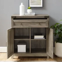 Wash Wooden And Metal Barn Door Cabinet-Kirkland's Home Best Sale