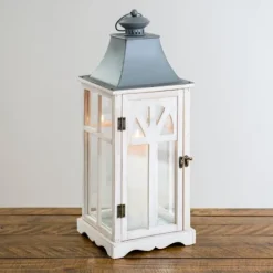 Wash Wooden Lantern, 21 In.-Kirkland's Home Online