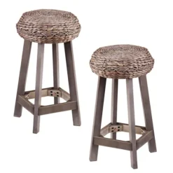 Wash Woven Hyacinth Counter Stools, Set Of 2-Kirkland's Home Store