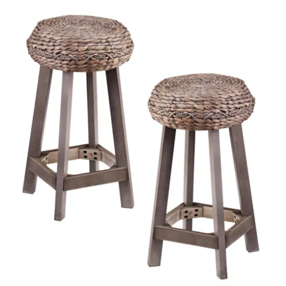 Wash Woven Hyacinth Counter Stools, Set Of 2-Kirkland's Home Store