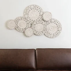 Washed Abstract Carved Plates Wall Plaque-Kirkland's Home Hot