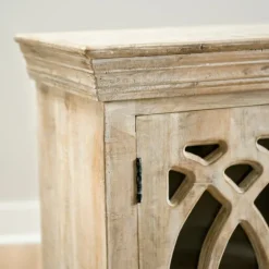 Washed Arched Wooden Cabinet-Kirkland's Home Shop