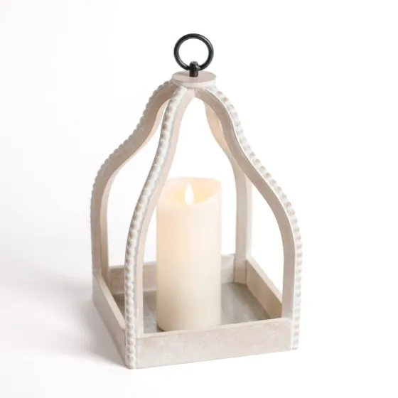 Washed Beaded Open Lantern, 14 In.-Kirkland's Home Cheap