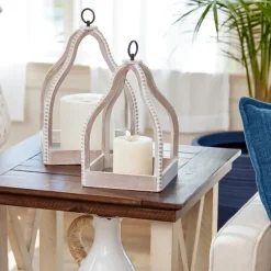 Washed Beaded Open Lantern, 16 In.-Kirkland's Home Hot