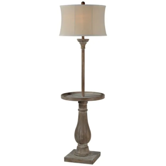 Washed Driftwood Floor Lamp With Tray Table-Kirkland's Home Hot