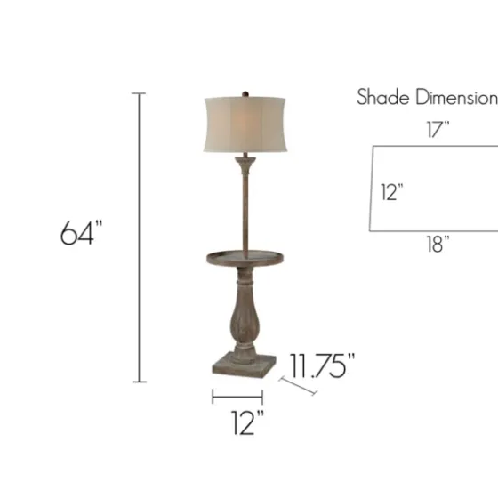 Washed Driftwood Floor Lamp With Tray Table-Kirkland's Home Hot