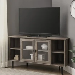 Washed Glass Door Corner Tv Stand-Kirkland's Home Fashion