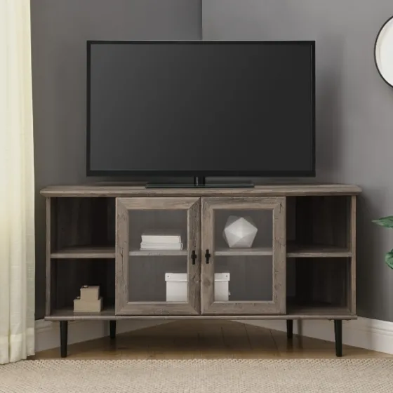 Washed Glass Door Corner Tv Stand-Kirkland's Home Fashion