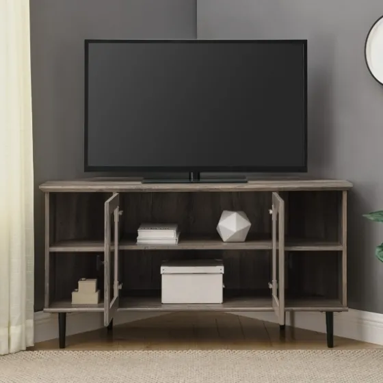 Washed Glass Door Corner Tv Stand-Kirkland's Home Fashion