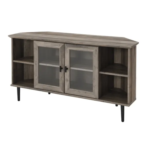 Washed Glass Door Corner Tv Stand-Kirkland's Home Fashion