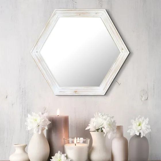 Washed Hexagon Frame Mirror-Kirkland's Home Best Sale