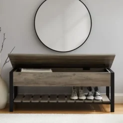 Washed Lift-Top Storage Bench-Kirkland's Home Sale