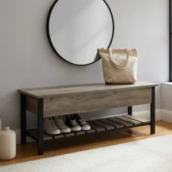 Washed Lift-Top Storage Bench-Kirkland's Home Sale