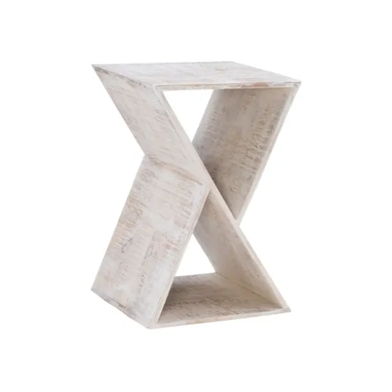 Washed Mango Wood Hourglass Accent Table-Kirkland's Home Outlet